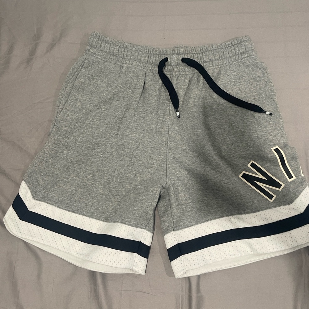 Gray and White Athletic Shorts